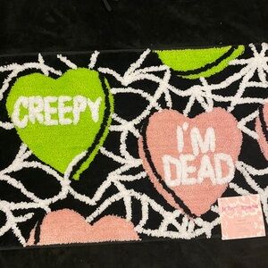 Betsey Johnson Halloween Conversation Candy Hearts Bath Rug